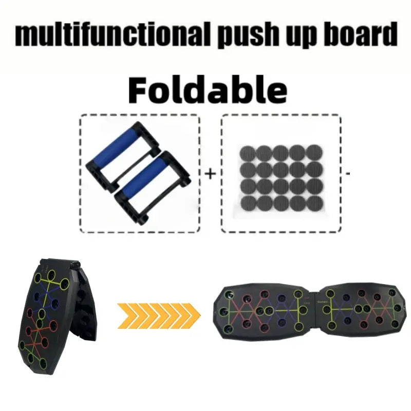 Multi-Functional Push-Up Board with Resistance Bands - Versatile Home Gym Equipment for Strength Training and Muscle Building