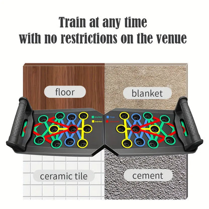 Multi-Functional Push-Up Board with Resistance Bands - Versatile Home Gym Equipment for Strength Training and Muscle Building