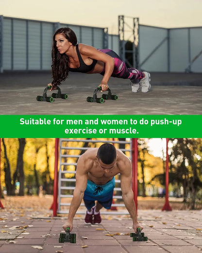 Premium Fitness Tool Set - Ab Roller Wheel and Push-Up Bar with Cushioned Foam Grip, Non-Slip Design, Core Strength Trainer - Perfect for Adult Fitness Training