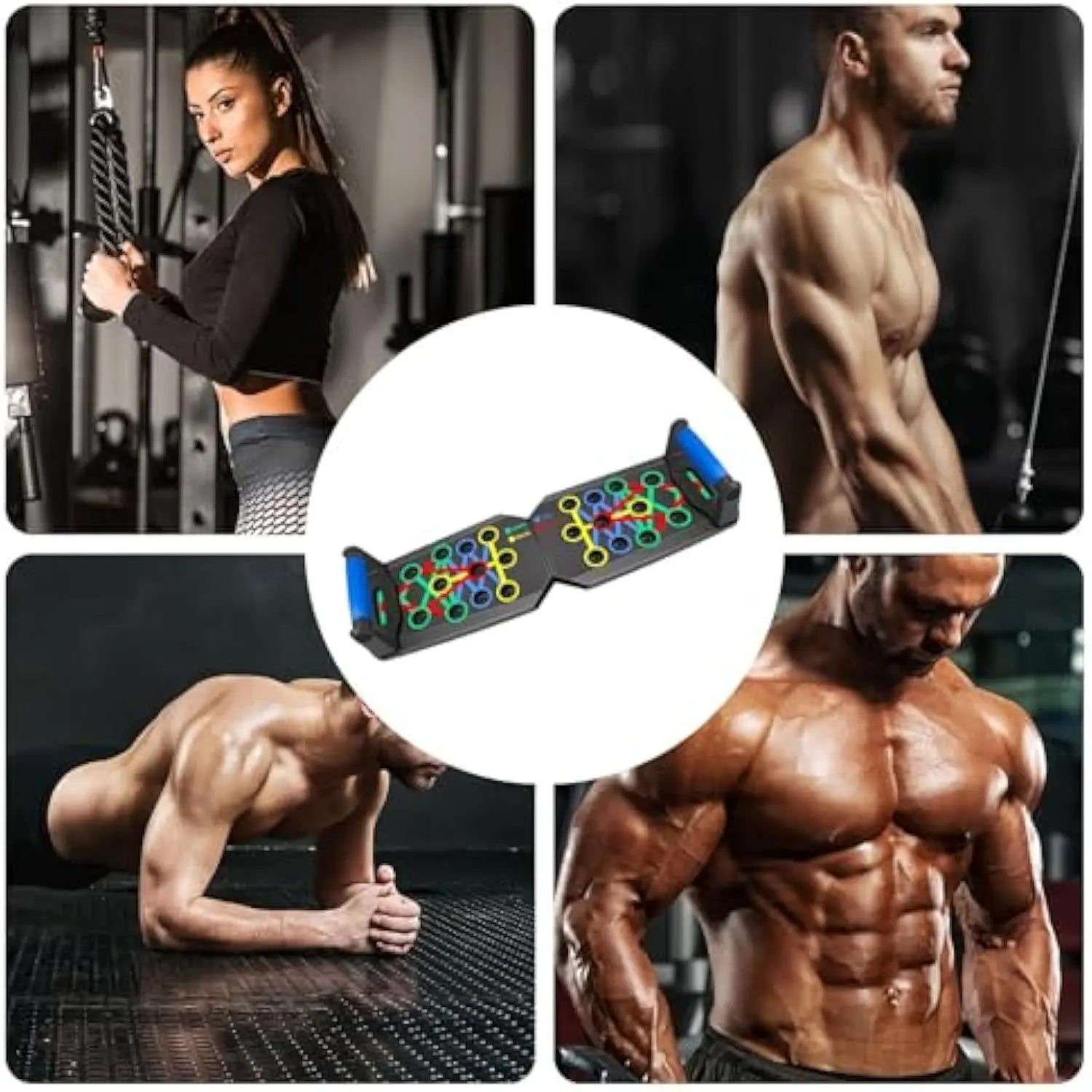 Multi-Functional Push-Up Board with Resistance Bands - Versatile Home Gym Equipment for Strength Training and Muscle Building