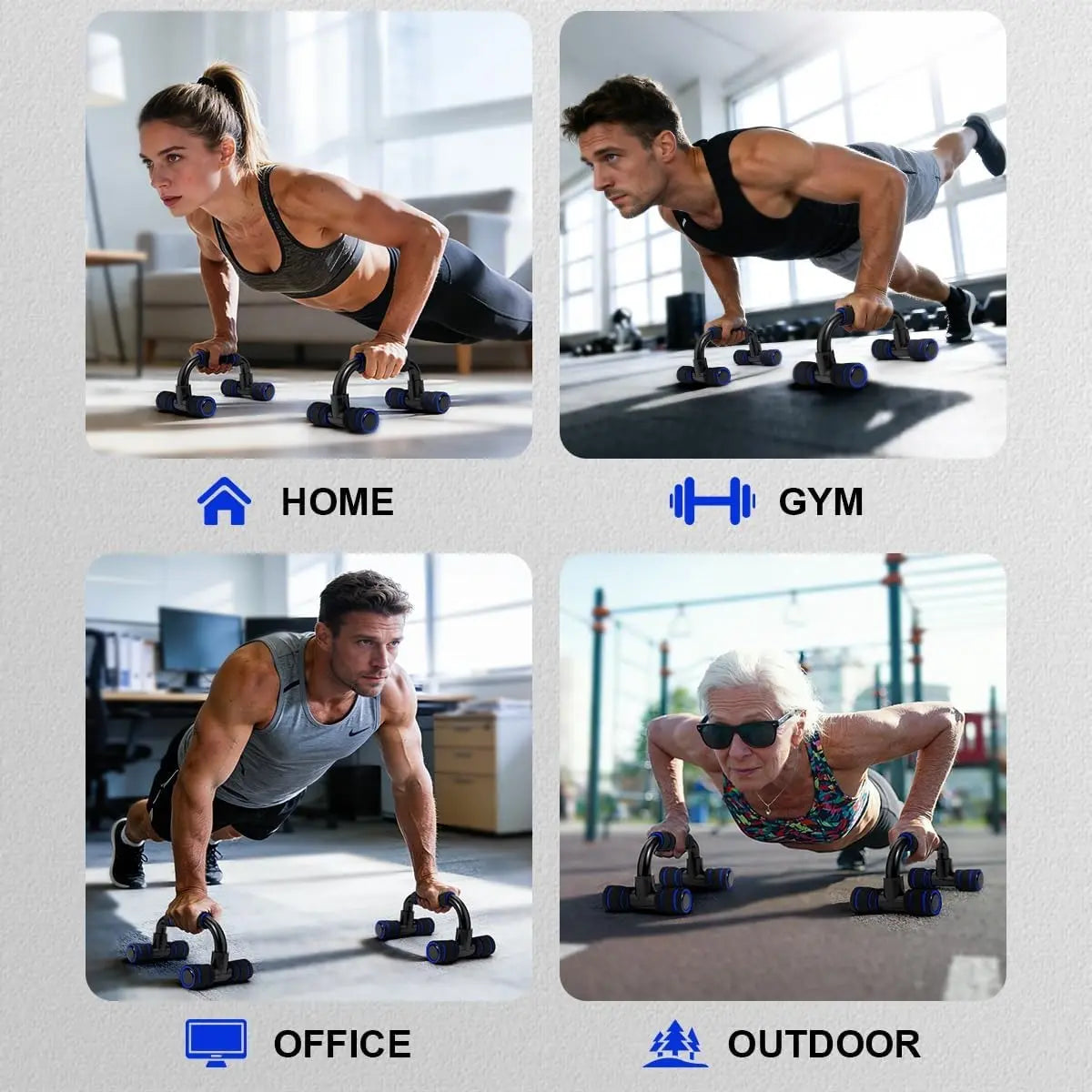 Premium Fitness Tool Set - Ab Roller Wheel and Push-Up Bar with Cushioned Foam Grip, Non-Slip Design, Core Strength Trainer - Perfect for Adult Fitness Training