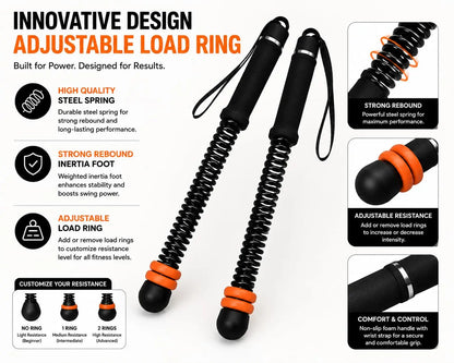 Norvexa Portable Weighted Cordless Battle Ropes for Home Gym Workouts and HIIT Training – Enhance Upper Body Strength for Men and Women