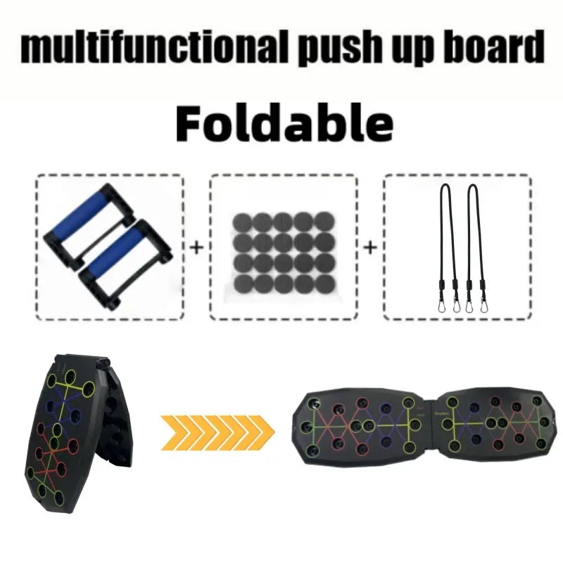Multi-Functional Push-Up Board with Resistance Bands - Versatile Home Gym Equipment for Strength Training and Muscle Building