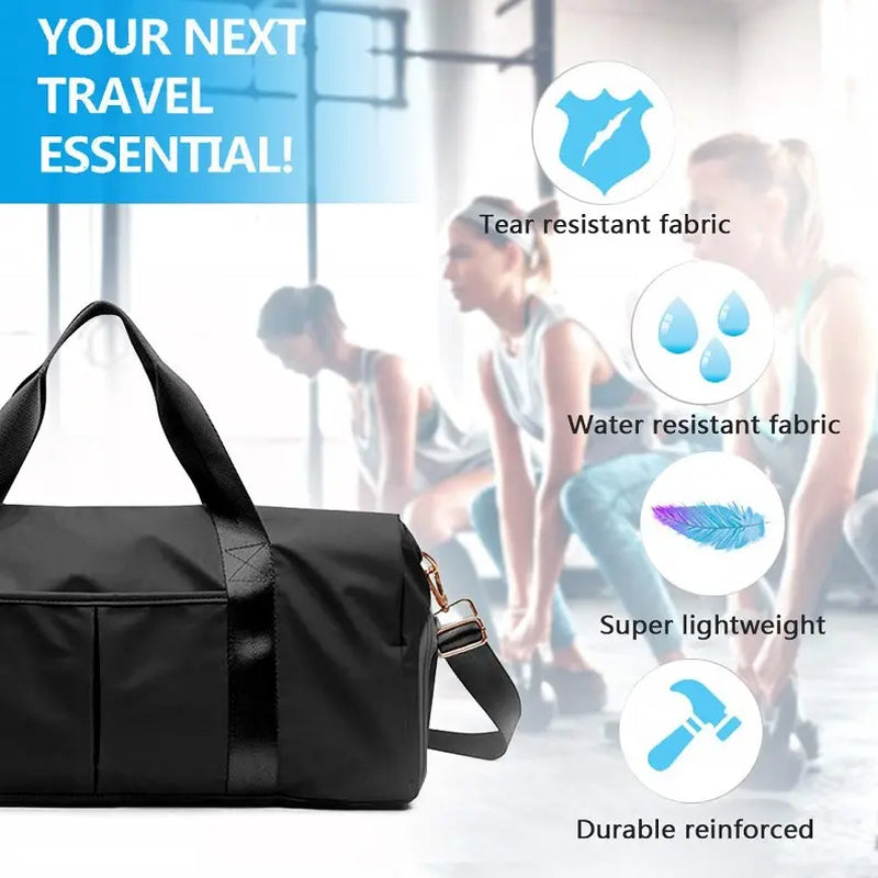 Professional Waterproof Gym Duffle Bag with Shoe Compartment - Dry and Wet Separation Sports Travel Bag for Men and Women, Ideal for Weekend Getaways and Workout Sessions