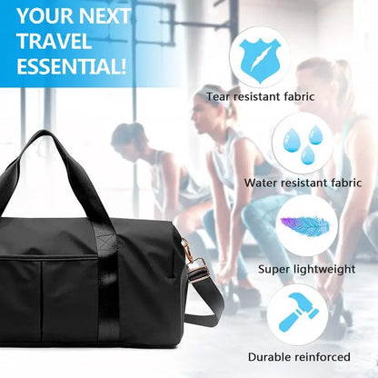 Professional Waterproof Gym Duffle Bag with Shoe Compartment - Dry and Wet Separation Sports Travel Bag for Men and Women, Ideal for Weekend Getaways and Workout Sessions