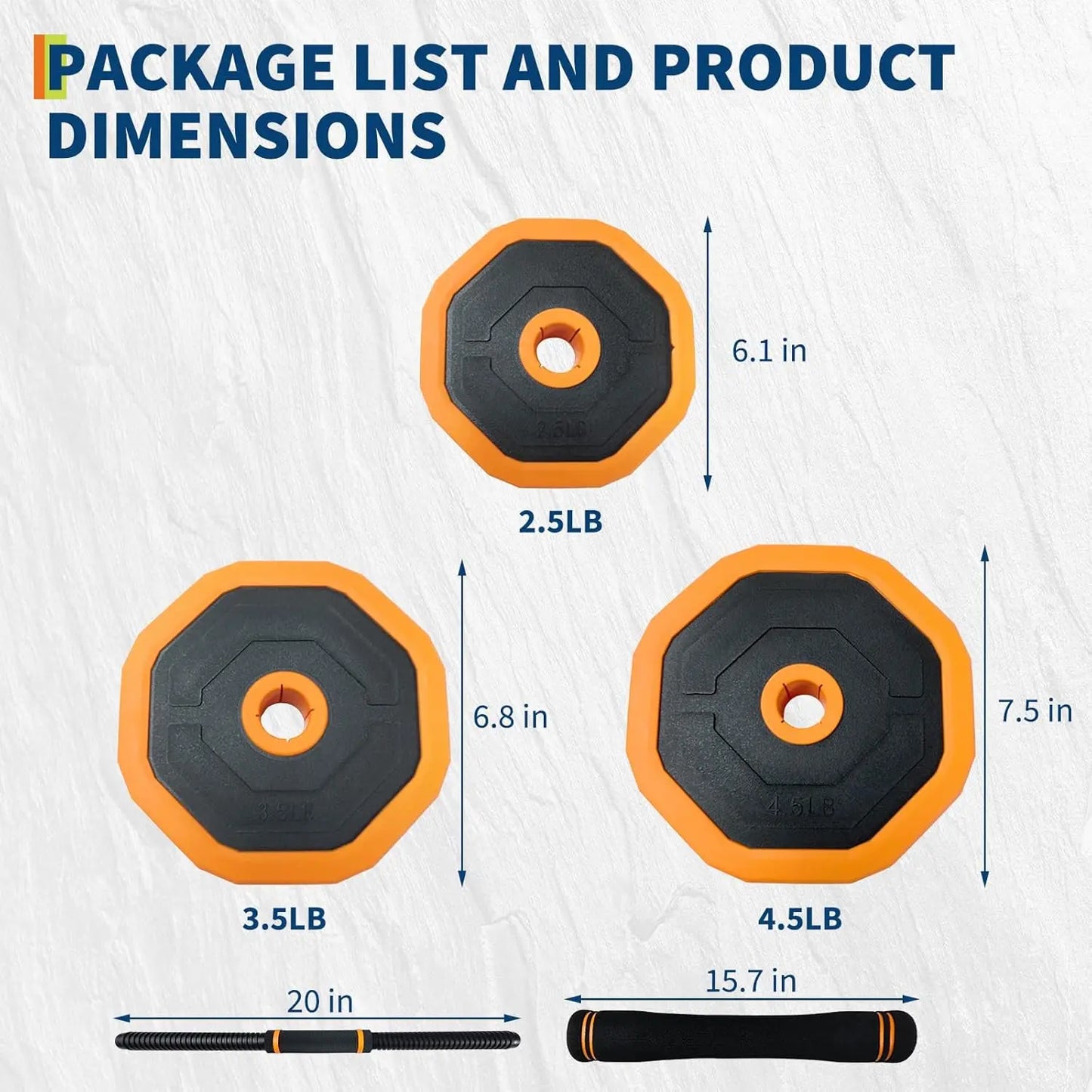 44LB 4-In-1 Adjustable Dumbbell Set - Versatile Home Gym Equipment for Men & Women, Converts to Barbell, Kettlebell, and Push-Up Stands, Space-Saving Design with PVC Coating