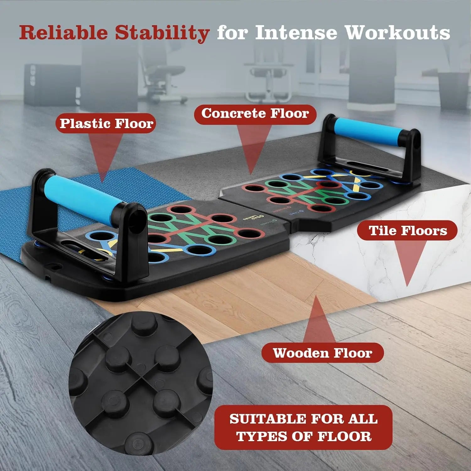 Multi-Functional Push-Up Board with Resistance Bands - Versatile Home Gym Equipment for Strength Training and Muscle Building