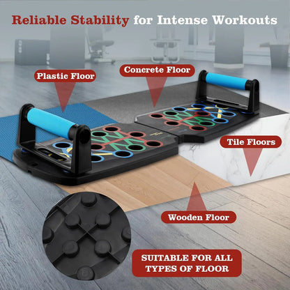 Multi-Functional Push-Up Board with Resistance Bands - Versatile Home Gym Equipment for Strength Training and Muscle Building