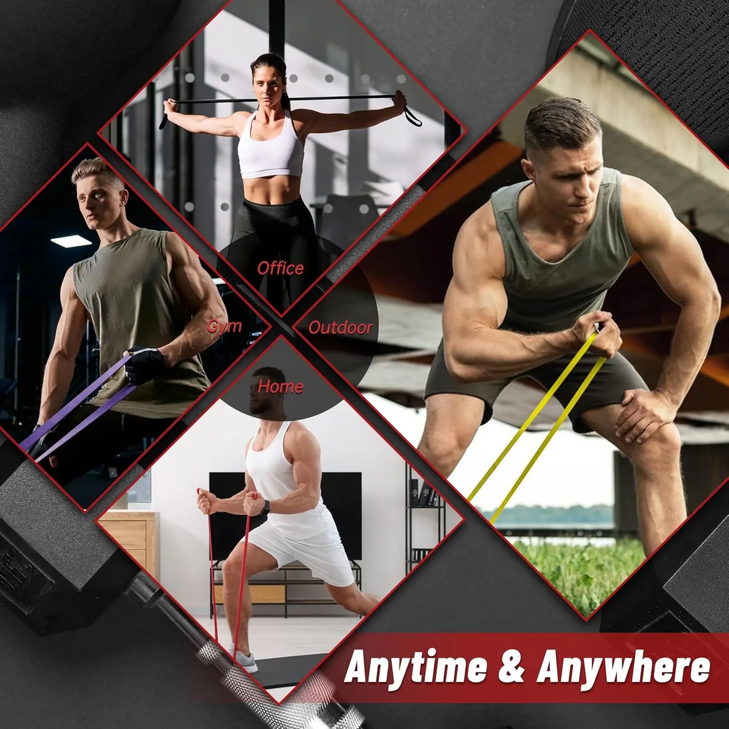 Assistance Bands for Pull-Ups, 5 Resistance Levels for Comprehensive Fitness Training, Ideal for Home and Gym Workouts, Physical Therapy, and Full Body Exercises