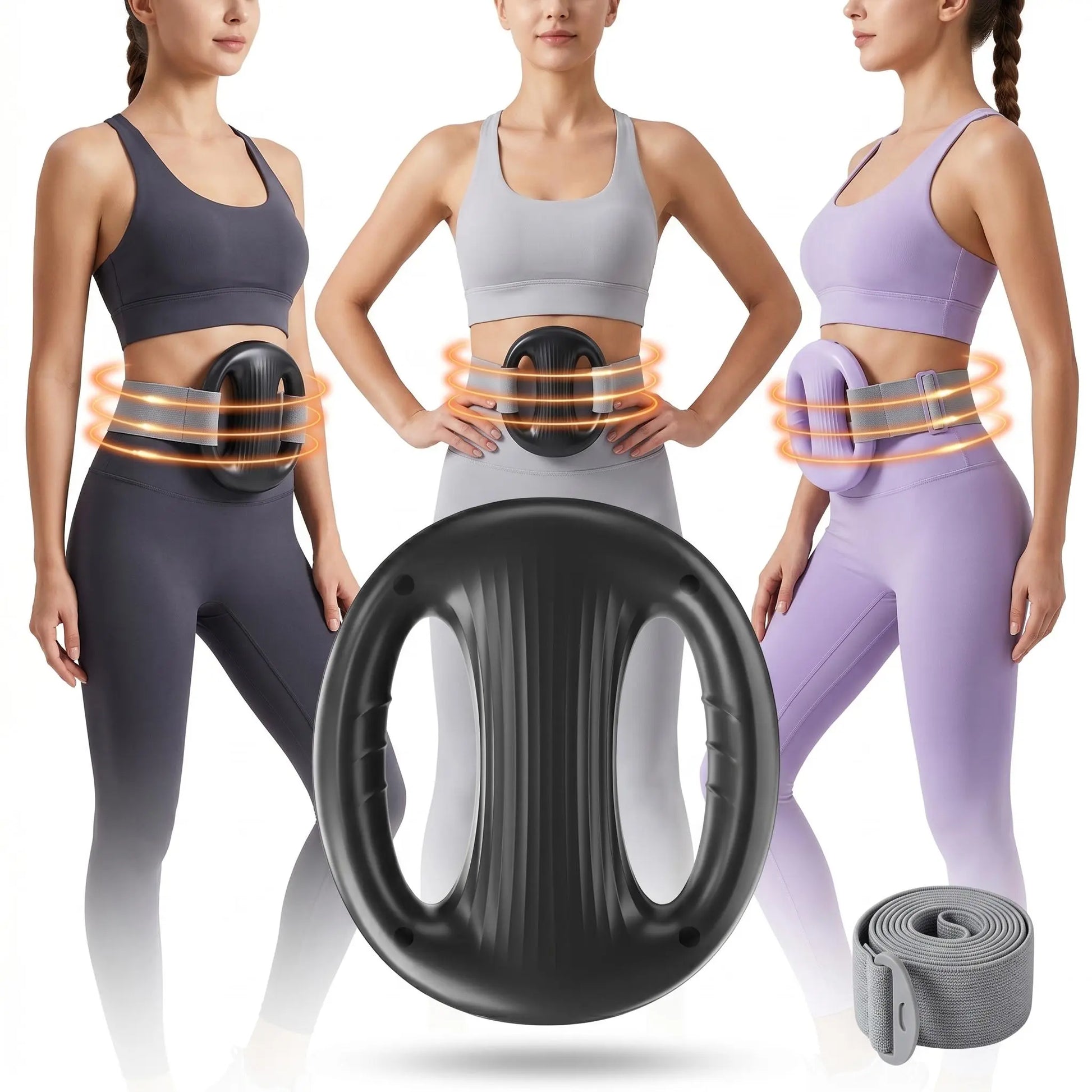 YXD18 Mini Muscle Training Fascia Ring - 2026 Model with 12 Adjustable Modes and Enhanced Straps, Fits Waists up to 55 Inches for Effective Waist and Back Muscle Relaxation.