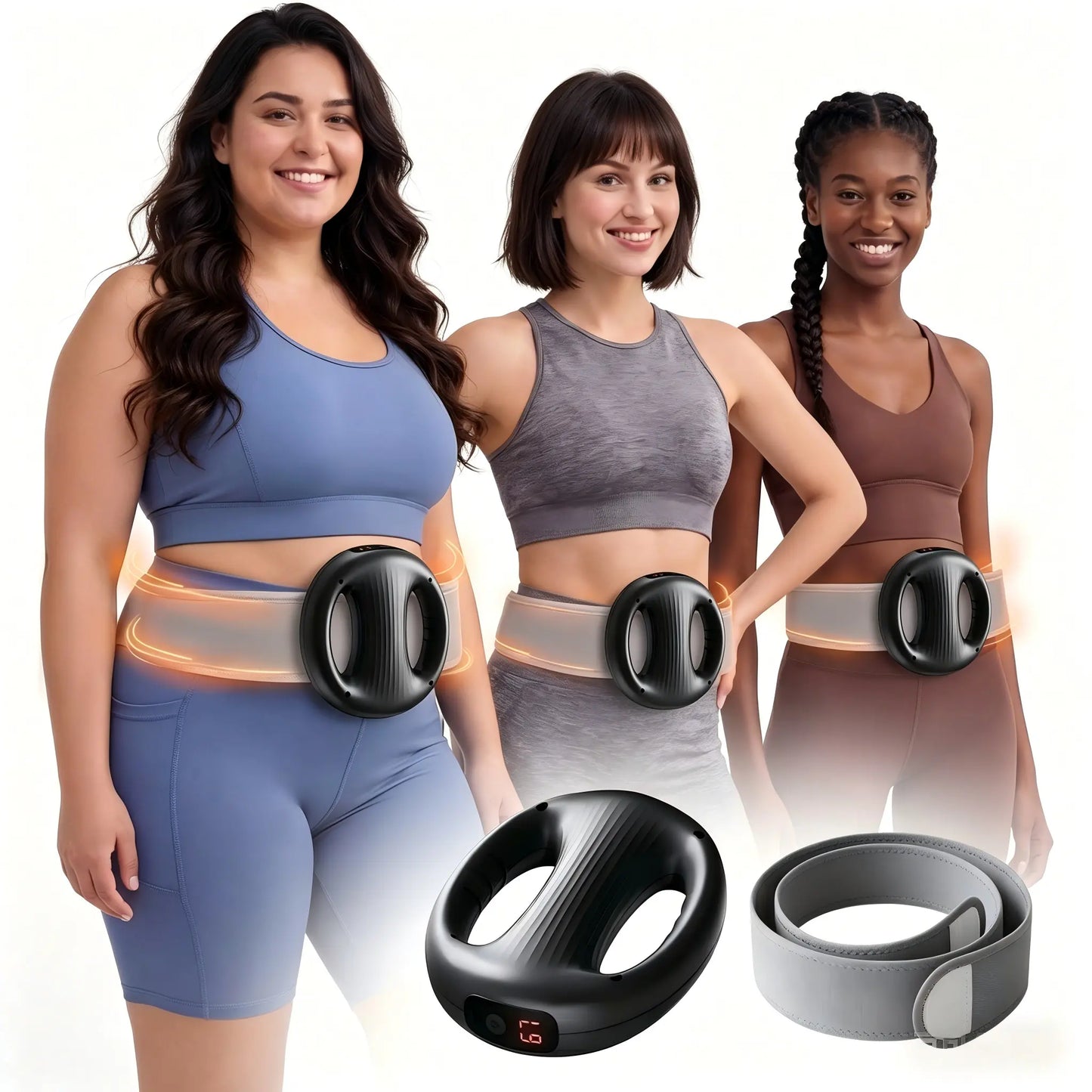 YXD18 Mini Muscle Training Fascia Ring - 2026 Model with 12 Adjustable Modes and Enhanced Straps, Fits Waists up to 55 Inches for Effective Waist and Back Muscle Relaxation.