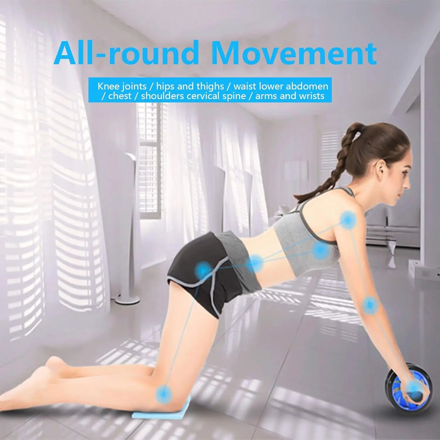 Premium Fitness Tool Set - Ab Roller Wheel and Push-Up Bar with Cushioned Foam Grip, Non-Slip Design, Core Strength Trainer - Perfect for Adult Fitness Training